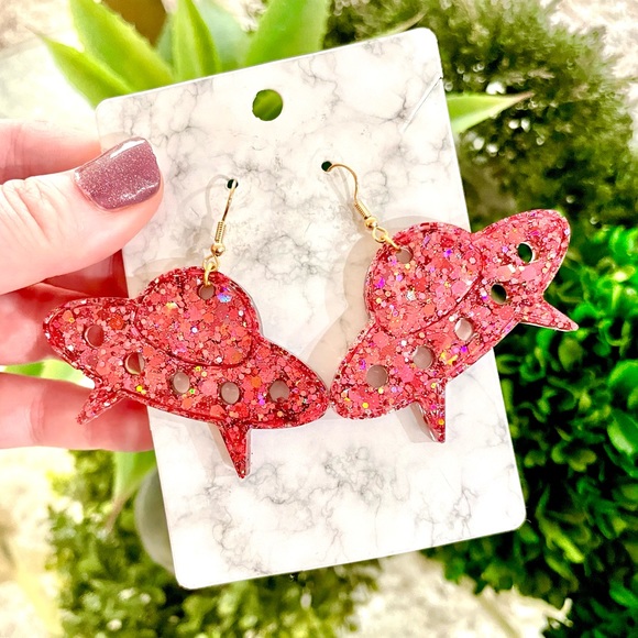 Acrylic Spaceship Earrings - Picture 5 of 9